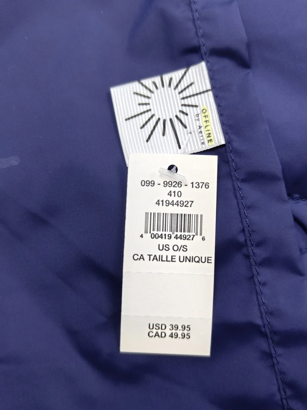 NWT Offline by Aerie Quilted Packable Outdoor Blanket Blue NEW Puffer Travel Car